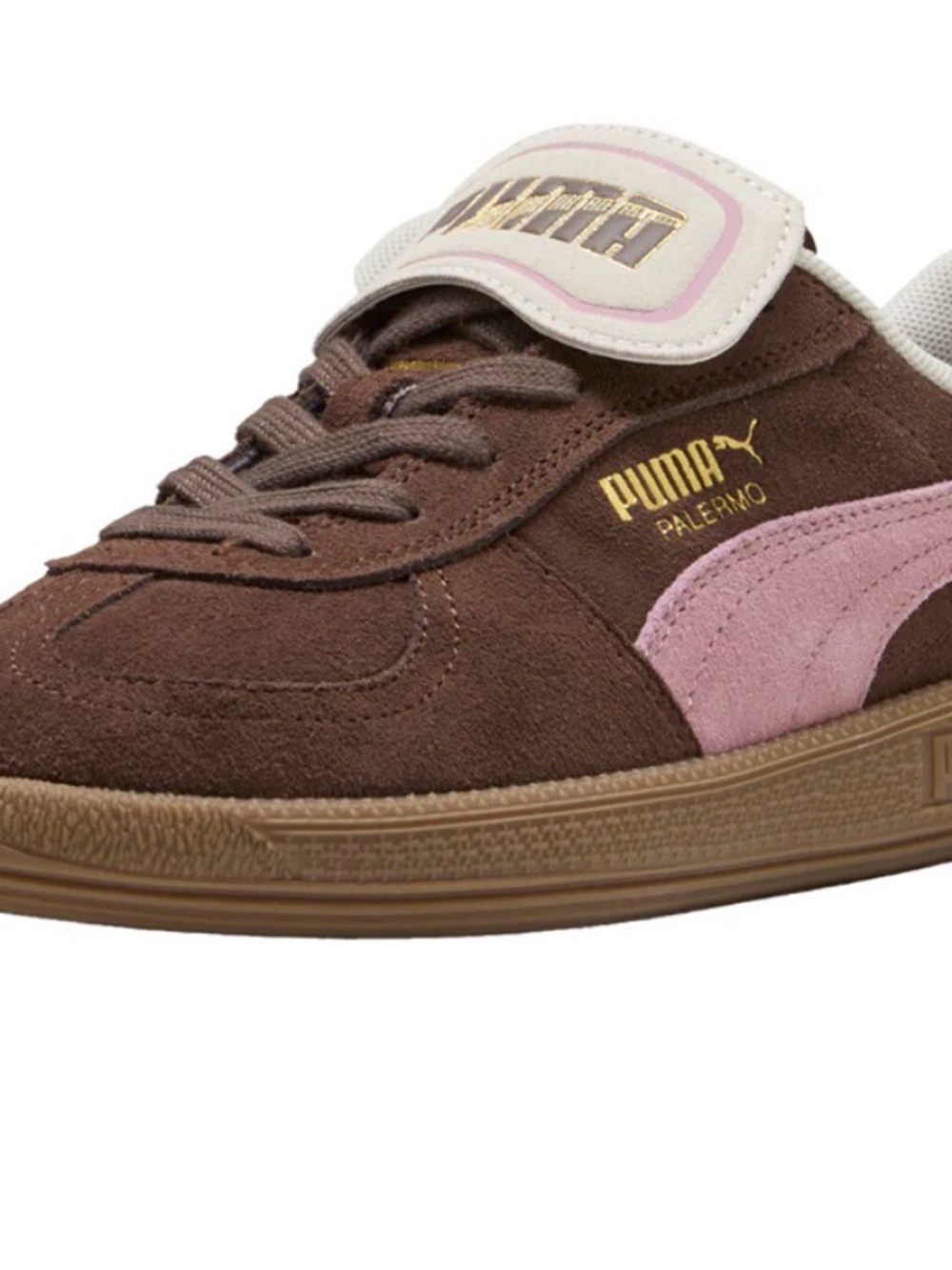 Puma Palermo Women’s Suede Sneakers in Brown and Pink